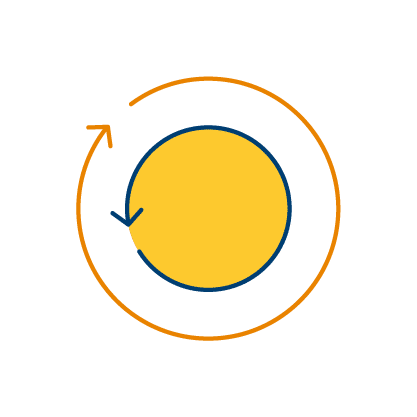 Circles with outlines of arrows